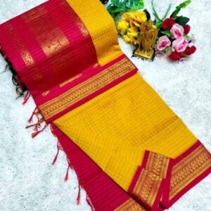 Pure checked Cotton Sarees/Kalyani Cotton checked Sarees/Lata Gathwal Paithani Sarees
